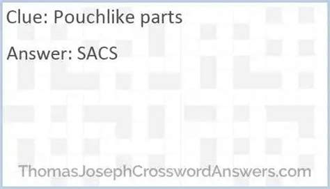 The Crossword Solver found 30 answers to "Pouchlike plant part", 3 letters crossword clue. The Crossword Solver finds answers to classic crosswords and cryptic crossword puzzles. Enter the length or pattern for better results. Click the answer to find similar crossword clues.